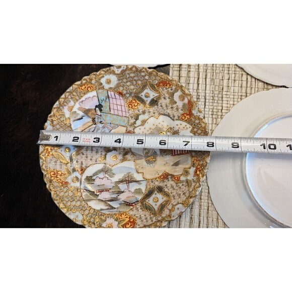 6 Vintage Hand Painted Gold Trim  Japanese Plate - Picture 12 of 16